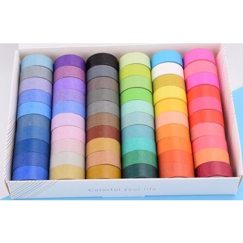 Abag=15mmx4mx60pcs cartoon pure color Dividing Stickers border masking adhesive paper washi tape DIY Scrapbooking Hand account