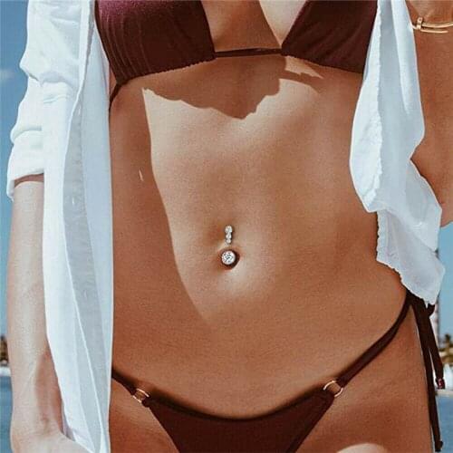 Crystal Navel Ring Bar Barbell Drop Dangle Body Piercing Nombril Ombligo Belly Button Rings Men Women Body Jewelry