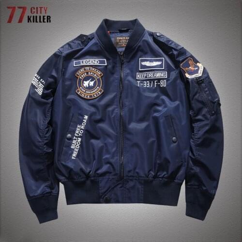 Military MA-1 Bomber Jackets Men Autumn Multi-pocket Tactical Air Force Jacket Male Stand Colla Pilot Windbreaker Baseball Coats