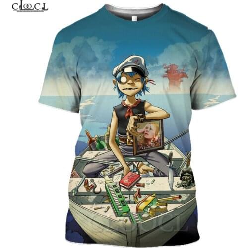 Summer Cartoon Anime Music Band Men Women Tshirt 3D Print Harajuku Streetwear Gorillazs Pullover Drop Shipping
