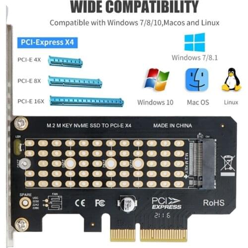 M-Key SSD Adapter Card M.2 NVME SSD to PCI Express PCIE 3.0 Host Controller Expansion Card For Desktop Computer