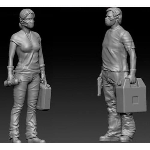 1/35 Scale Unpainted Resin Figure Survivor Lets find some water 2 figures collection figure