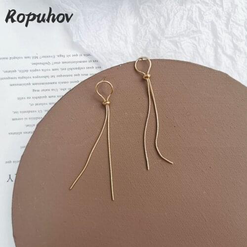 Ropuhov 2021 Jewery Trendy Korean Tassel S925 Silver Needle Earrings Long Earrings Fashion Simple Tourist Souvenir Wholesale