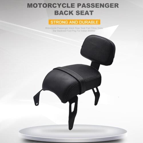 Motorcycle Passenger black Rear Seat Pad Pillow Sissy Bar Backrest Foot Peg For Indian Bobber