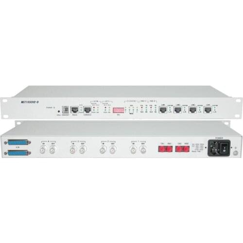 MST155CV2-D Multi-service PDH Fiber Multiplexer 4E1 4ETH 2*V.35 2*SC port Single Mode Dual Core 20KM 1310nm AC power supply