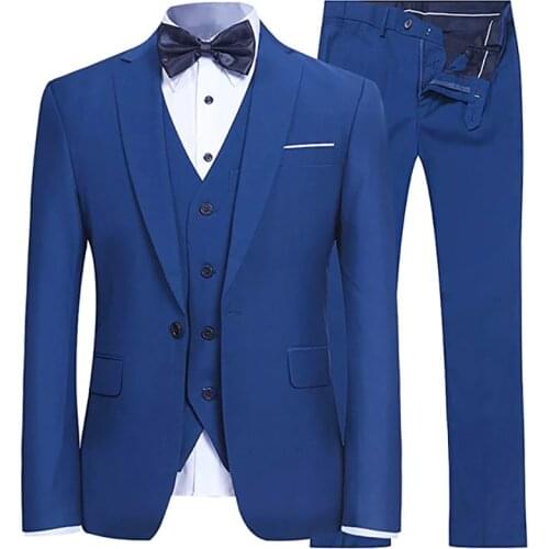 Aqua Blue One Button Men Suit For Wedding Slim Three Pieces Suit For Business Evening Wear vestido de noiva(Jacket+Pants+Vest)