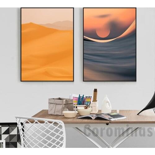 Mountain Desert Drops Abstract Landscape Wall Art Canvas Painting Nordic Posters And Prints Wall Pictures For Living Room Decor