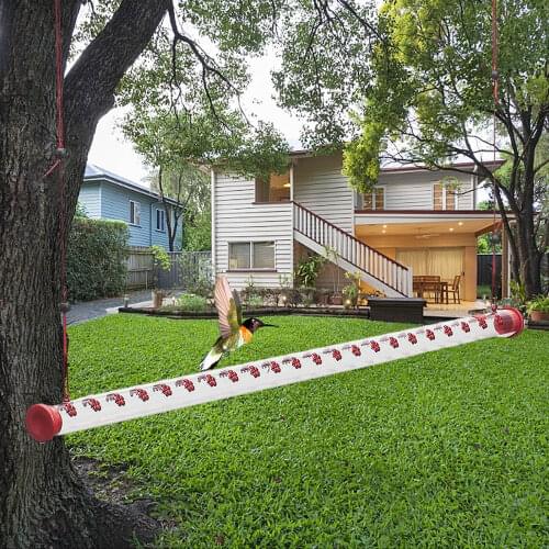 NEW Hot Sale! Hummingbird Feeder With Hole Birds Feeding Transparent Pipe Easy To Use Household Garden Feeding Supplies