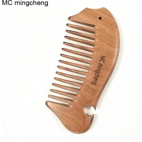 MC New Small Travel Comb Best Gift Cute Fish Shape Natural Red Sandalwood Comb Super Wood Comb Hairbrush Pocket Wooden Comb