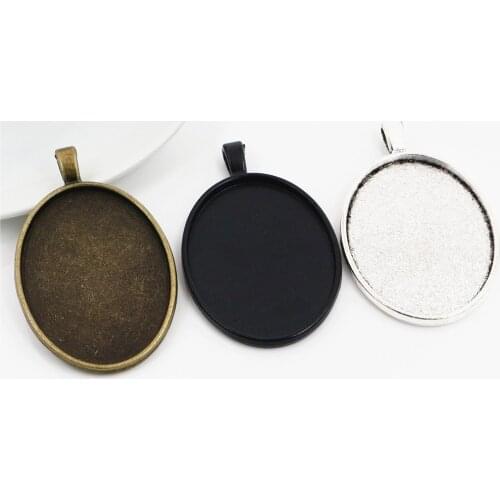 New Fashion 5pcs 30x40mm Inner Size Antique Bronze/Antique Silver Plated/Black Plated Classic Cabochon Base Setting Pendant