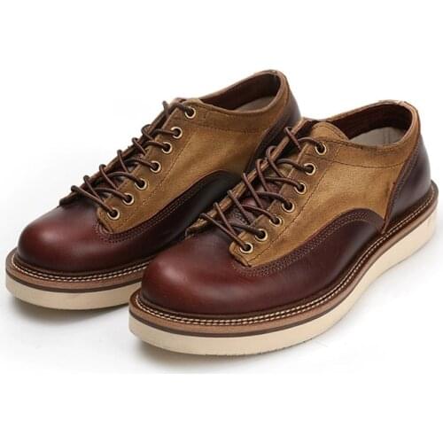 Yomior Handmade New Vintage Men Casual Shoes Cow Leather Tooling Wings Ankle Boots Round Toe Dress Work Spring Motorcycle Boots