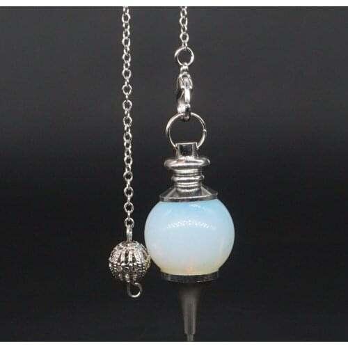 Opalite Bonded Round Pendulum Healing Crystal Reiki Dowsing Energy Chakra Tool Decor