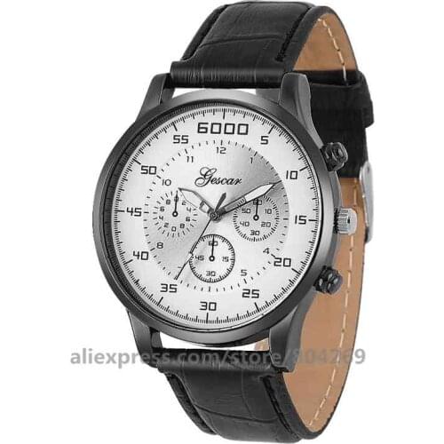 Wholesale Fashion Gescar 8530 Leather Watch Wholesale Men Sport Quartz Watches Ladies Women Men Dress Wristwatch