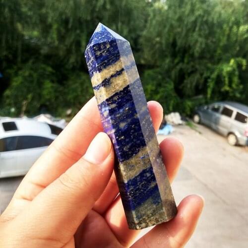 Top Ntural Lapis Lazuli Quartz Crystal Stone Point Healing Wand Obelisk