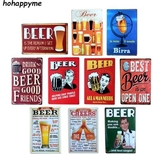 Vintage Tin Beer Signs Antique Decorative Metal Plaques Beer Carteles Vintage Metal Plaque Metal Vintage Pub 20*30cm