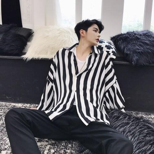 Vintage Fashion Stripe Shirts Men Women Couple Streetwear Hip Hop Loose Casual Long Sleeve Shirts Male Harajuku Dress Shirts