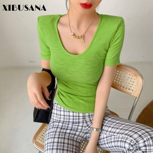 XIBUSANA Women's Knitted T-shirts