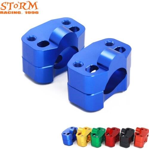 Billet CNC Aluminium Handlebar Bar Clamps Handlebar Bar Risers For 28MM 1-1/8 Fat Bar Pit Dirt Bikes Motorcycle