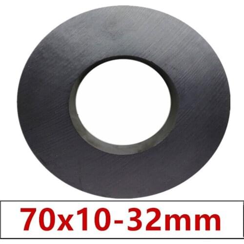 1pcs/lot Ring Ferrite Magnet 70x10 mm Hole 32mm Permanent magnet 70mm x 10mm Black Round Speaker ceramic magnet 70*10 70-32x10mm