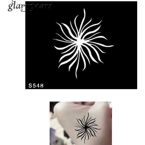 Hot 1 Piece Small Indian Henna Tattoo Stencil Moire Pattern Flower Design DIY Body Art Colored Drawing Henna Tattoo Stencil S548