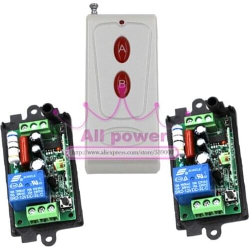 110V 220V 1CH Wireless Power Switch System 2 Receiver&1Transmitter Remote Controller 10A output state is adjusted