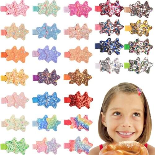 29 Pcs/set Girls Mini Sweet Hair Claw Clips Kids Rainbow Glitter Shiny 2.5 Inch Small Children Barrettes Baby Girls Hairpins