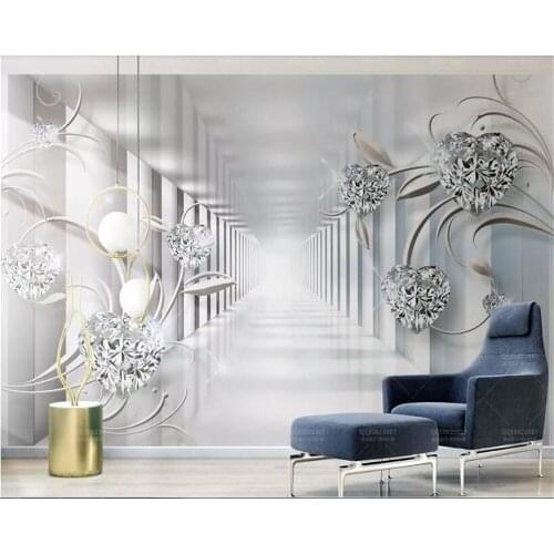 Beibehang 3d wallpaper home decor Custom abstract space European pattern diamond wallpaper bedroom TV background wall Vinyl wall