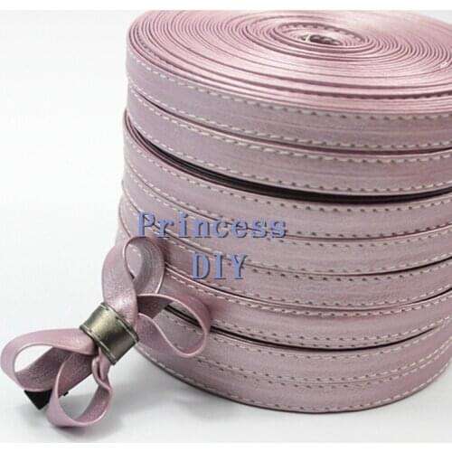 5Meter/Lot 10mm 3/8'' Cheap Sale Faux Leather Ribbon with Stitching Tape Layering DIY Hair Pin Bow Flower Accessories Material