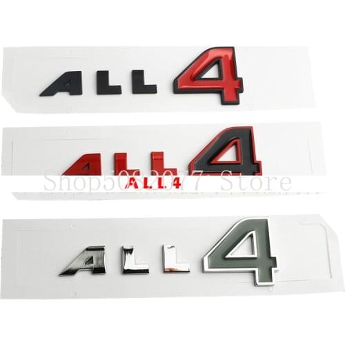 ALL4 Letters Emblem Badge Car Styling Badge for MINI Cooper Countryman All Wheel Drive Trunk Logo Sticker Mattt Black Chrome Red