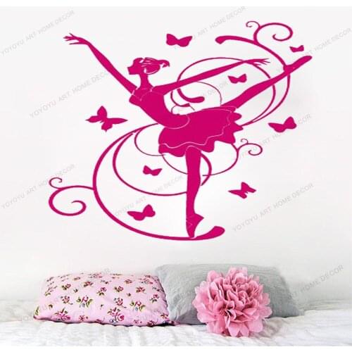 Ballerina Wall Decal Ballet Sticker Gymnastic Decor Dancer decorations Sport wall graphics Bedroom Vinyl Girls Bedroom yw-569