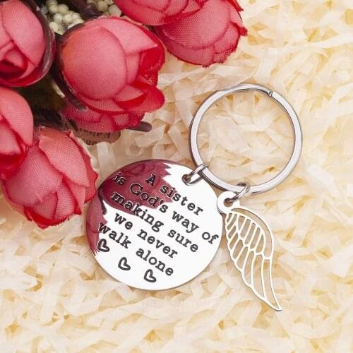 Sister Keychain Brithday Gift for Sisters Best Friend Key Chain Friendship Keyring for Women Girls Wedding Jewelry for Her