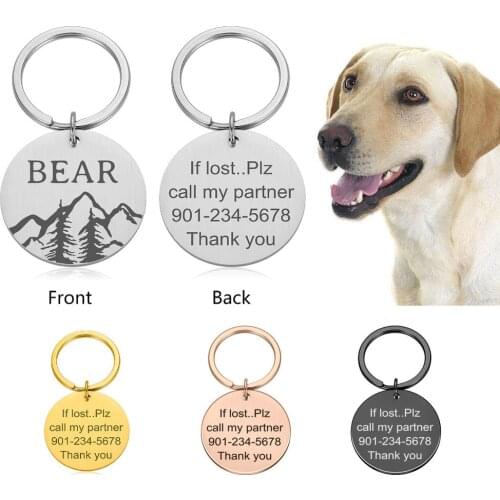 Pet Dog Cat Collar Accessories Decoration Pet ID Dog Tags Collars Stainless Steel Cat Tag Customized Name Address Tags