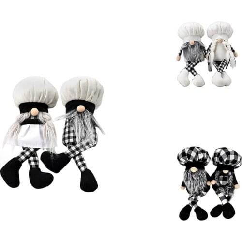 Buffalo Plaid Gnome Figurine, Holiday Time Gnome Plush Collection, Swedish Gnome Dwarf Plush Elf Toy Home Decor