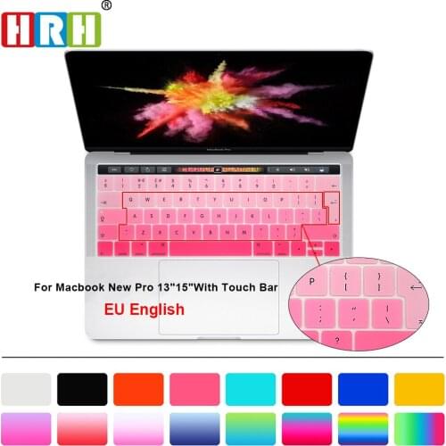 HRH Rainbow EU Silicone Keyboard Cover Skin For Mac Pro 13" A1706 A1989 A2159 and Pro 15" A1707 A1990 Version With Touch Bar