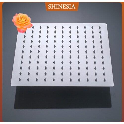 Shinesia Brushed Nickel Shower Head without Shower Arm 6"8"10"12"16'' Stainless Steel Round Square Rainfall Bathroom Accessories