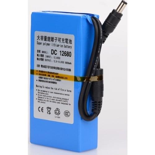 MasterFire 2set/lot DC 12V 6800mAh Rechargeable Battery DC 12680 Lithium-ion Batteries Pack For Cameras camcorders Accumulator