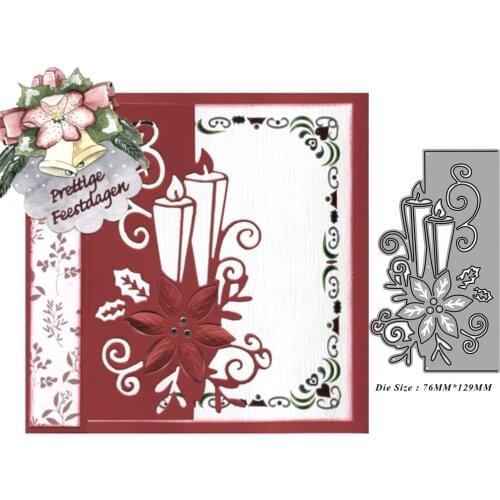Metal Cutting Dies for 2021 New Scrapbooking Christmas Candle Lace Frame Edge No Stamps Crafts Cutter Paper Cardmaking Stencil
