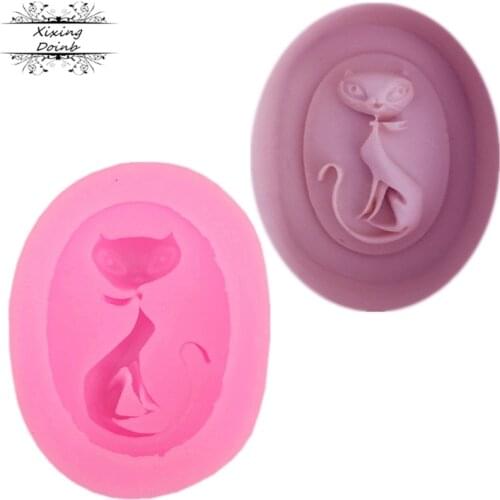 Mini cat shape silicone fudge mold cake decoration tool candy chocolate fudge mold