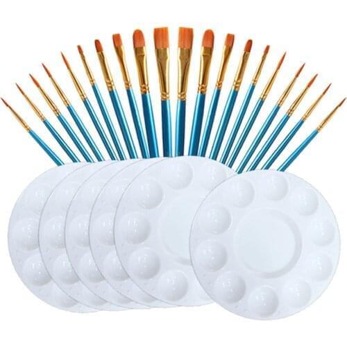 Paint Brushes Set Kit Paintbrush with Palettes Multiple Mediums Brushes with NylonHair for Acrylic AquarelleGouache Oil Painting
