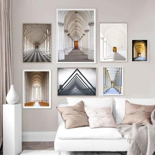 Monaco Door Wall Art Paintings Modern Building Poster Pictures Minimalist Canvas Prints for Living Room Office Home Decor