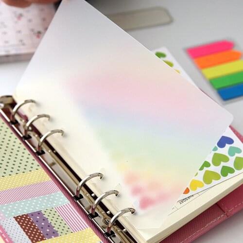 2pcs A5 A6 A7PP Loose Leaf Binder, Simply Notebook Inner Binder Transparent Frosted Index Divider Padfolios DIY Accessory