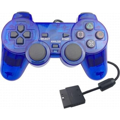 Transparent Color Wireless Gamepad For Sony PS2 Vibration Joystick Wired Controller For Playstation 2 Joypad