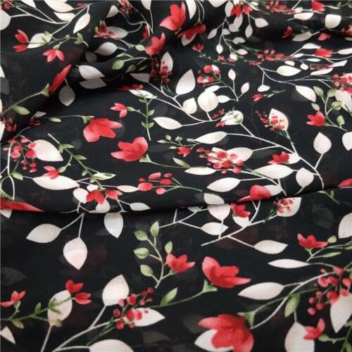 ON Sale Chiffon fabric polyester fabric Simple printed fashion shirt dress fabric
