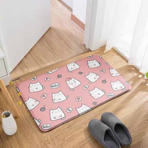 Cute Animal Cat Doormat Modern Living Room Animal Crossing Floor Mat High Quality Non-Slip Floor Mat for Kitchen Rug Mat