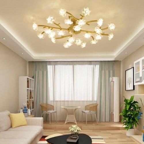 Nordic luxury atmospheric LED ceiling lamp personality living room bedroom childrens room lighting creative tree branch lamp