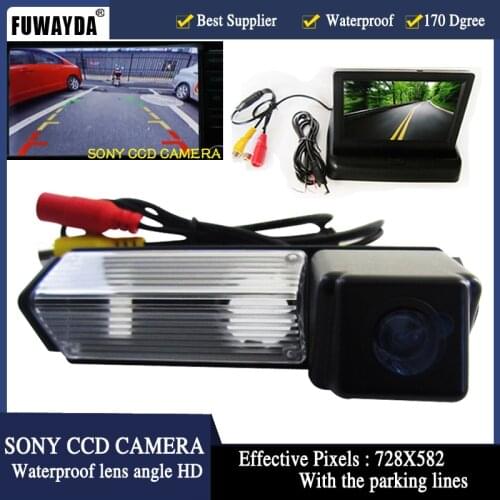 FUWAYDA 2ch Video 4.3 " Foldable Tft Lcd Color Camera With HD CCD Car Rear View Camera For Mitsubishi Challenger Grandis