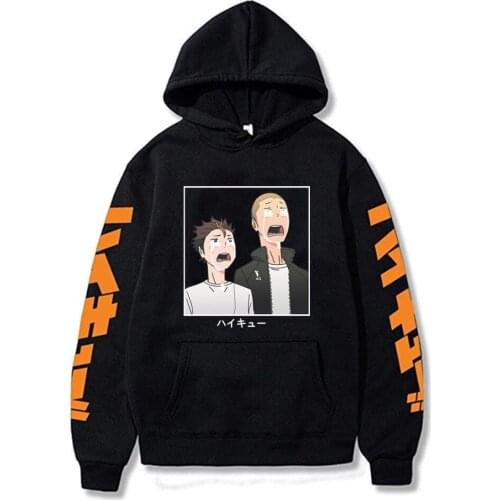 Funny Mens Hoodies Haikyuu Men Women Pullovers Hoodies Sweatshirts Anime Hoody Streetwear Tops