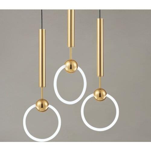 Postmodern Nordic Led Circle Pendant Light Dining-room Bar Corridor Study Single-head Bed Kitchen Hanging Lamp hanging lamp