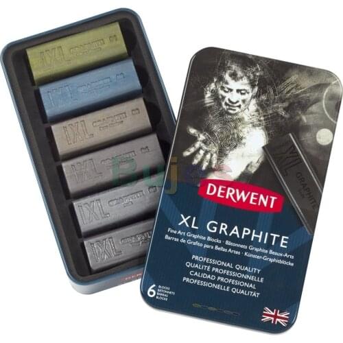 DERWENT XL Charcoal Giant Graphite Bar, Color Carbon Bar, 6-color Suit,Same Professional Quality for Painting and Sketching