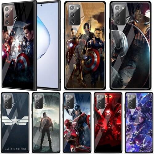 Avengers Captain America Tempered Glass For Samsung Galaxy Note 20 Ultra 10 9 8 Plus Lite A70 A50 A40 A30 A20 A10 Phone Case